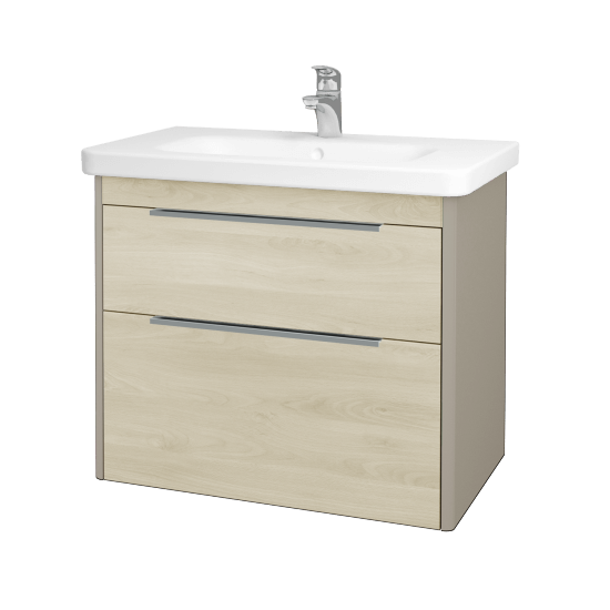 Badezimmerschrank TORO SZZ2 80  - L04 Taupe Lack Hochglanz - D24 Ohio