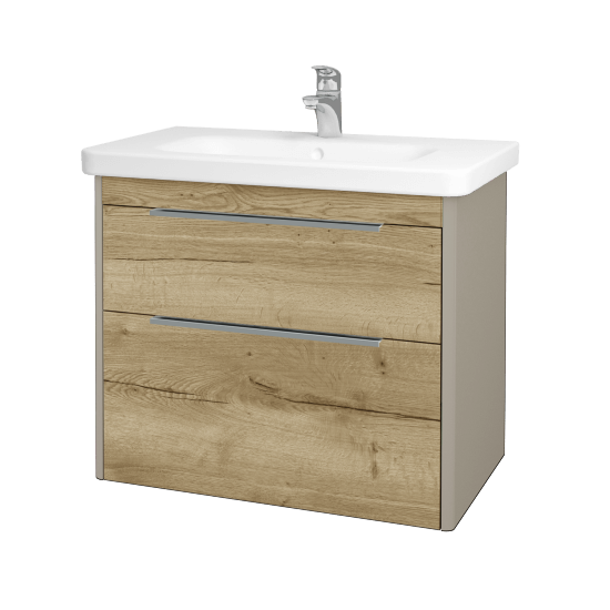 Badezimmerschrank TORO SZZ2 80  - L04 Taupe Lack Hochglanz - D26 Ontario
