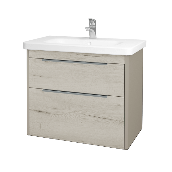 Badezimmerschrank TORO SZZ2 80  - L04 Taupe Lack Hochglanz - D28 Alberta