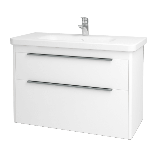 Badezimmerschrank TORO SZZ2 100  - L01 Weiß Lack Hochglanz - L01 Weiß Lack Hochglanz