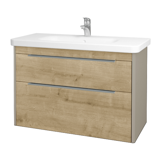 Badezimmerschrank TORO SZZ2 100  - L04 Taupe Lack Hochglanz - D09 Arlington
