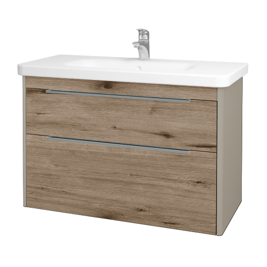 Badezimmerschrank TORO SZZ2 100  - L04 Taupe Lack Hochglanz - D23 Herkules