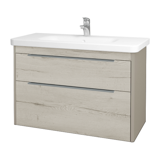 Badezimmerschrank TORO SZZ2 100  - L04 Taupe Lack Hochglanz - D28 Alberta