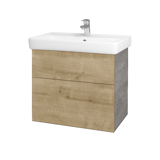 Waschtischunterschrank NEXT SZZ2 70 (Waschtisch Q)  - D01 Beton - Griffes T00 - D09 Arlington