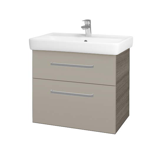 Badezimmerschrank NEXT SZZ2 70  - D03 Cafe - Griffes T01 - L04 Taupe Lack Hochglanz