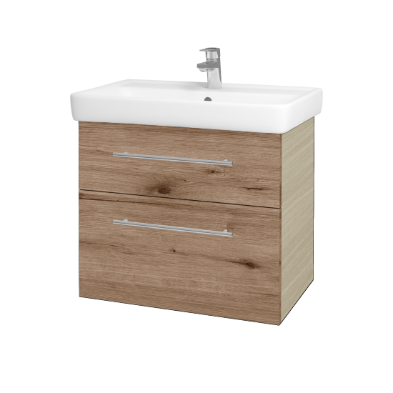 Waschtischunterschrank NEXT SZZ2 70 (Waschtisch Q)  - D04 Eiche - Griff T02 - D23 Eiche Herkules