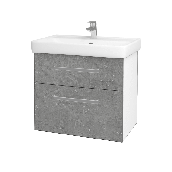Badezimmerschrank NEXT SZZ2 70  - N01 Weiß Hochglanz - Griffes T01 - D20 Galaxy