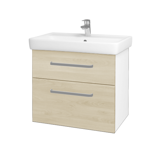 Badezimmerschrank NEXT SZZ2 70  - N01 Weiß Hochglanz - Griffes T01 - D24 Ohio