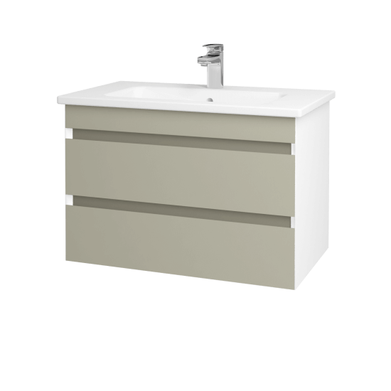 Badezimmerschrank JESTY SZZ2 80  - L01 Weiß Lack Hochglanz - L04 Taupe Lack Hochglanz