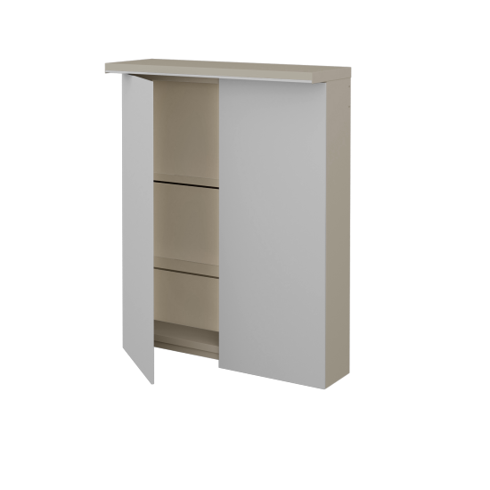 Badezimmer Spiegelschrank  JESTY GA2OE 60  - L04 Taupe Lack Hochglanz