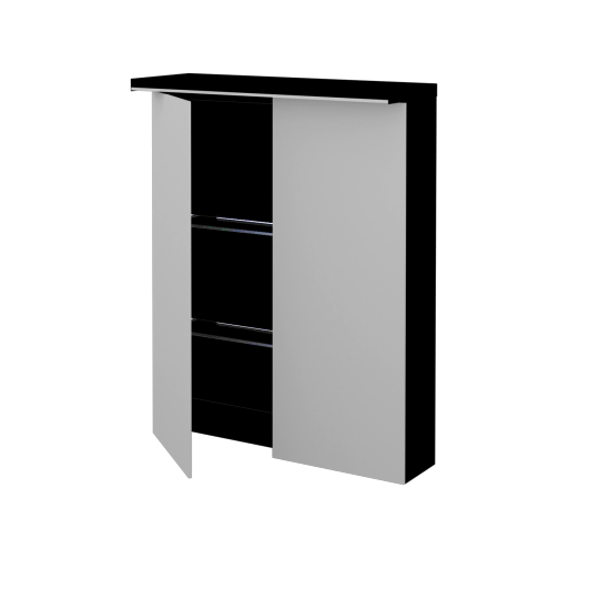 Badezimmer Spiegelschrank  JESTY GA2OE 60  - M17 Schwarz Lack Matt