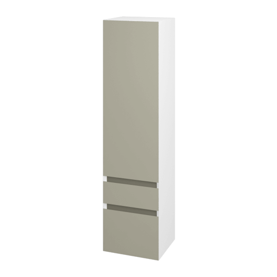 Hochschrank JESTY SVDZ2 35  - L01 Weiß Lack Hochglanz - M05 Beige Lack Matt - Links