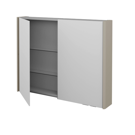 Badezimmer Spiegelschrank TORO GA2OE 100  - M05 Beige Lack Matt