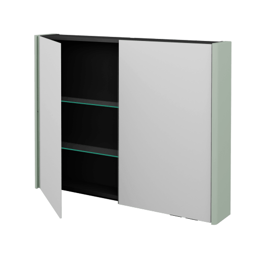 Badezimmer Spiegelschrank TORO GA2OE 100  - M20 Mint Grau Lack matt