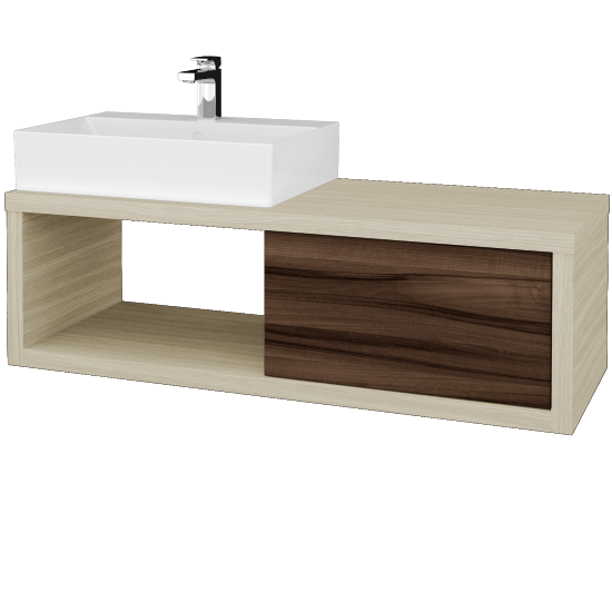 Waschtischunterschrank MOVE SZZO 120 (Waschtisch Kube)  - D04 Eiche - D06 Nussbaum - Links