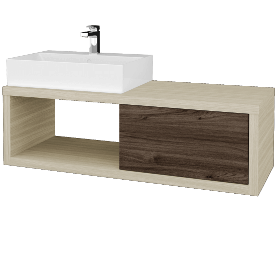 Waschtischunterschrank MOVE SZZO 120 (Waschtisch Kube)  - D04 Eiche - D25 Teak - Links