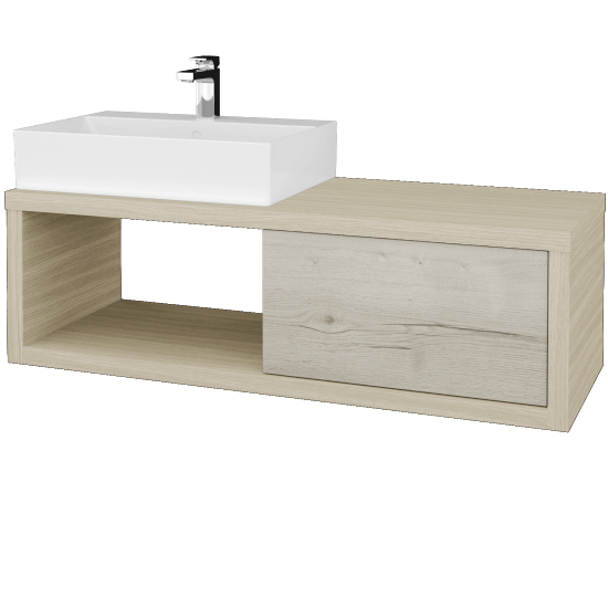 Waschtischunterschrank MOVE SZZO 120 (Waschtisch Kube)  - D04 Eiche - D28 Alberta - Links