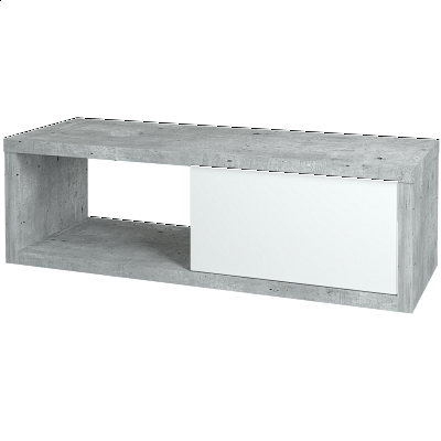 Badezimmerschrank MOVE SZZO 120  - D01 Beton - L01 Weiß Lack Hochglanz - Links