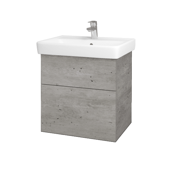 Waschtischunterschrank NEXT SZZ2 60 (Waschtisch Q)  - D01 Beton - Griffes T00 - D01 Beton