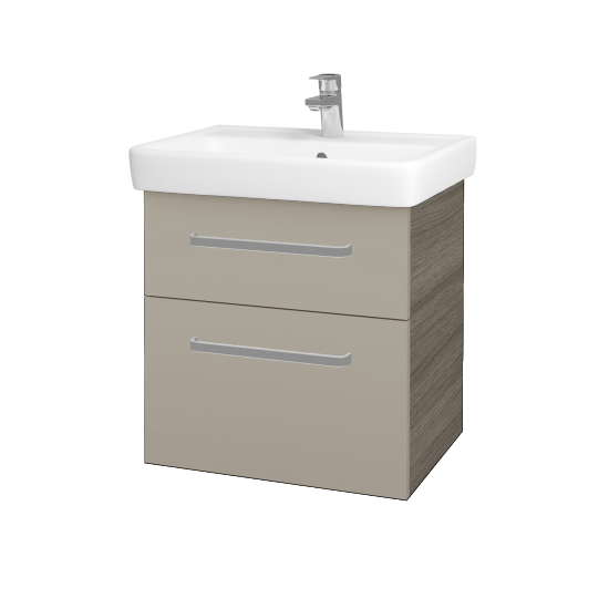 Badezimmerschrank NEXT SZZ2 60  - D03 Cafe - Griffes T01 - L04 Taupe Lack Hochglanz