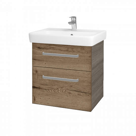 Badezimmerschrank NEXT SZZ2 60  - D03 Cafe - Griffes T01 - D21 Tobacco