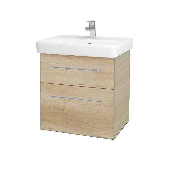 Waschtischunterschrank NEXT SZZ2 60 (Waschtisch Q)  - D04 Eiche - Griff T02 - D15 Eiche Nebraska