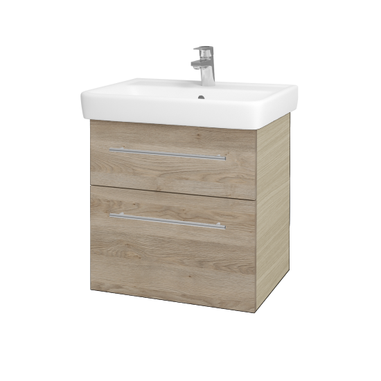 Waschtischunterschrank NEXT SZZ2 60 (Waschtisch Q)  - D04 Eiche - Griff T02 - D17 Eiche Colorado