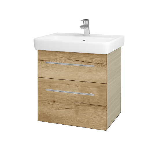Waschtischunterschrank NEXT SZZ2 60 (Waschtisch Q)  - D04 Eiche - Griff T02 - D26 Ontario