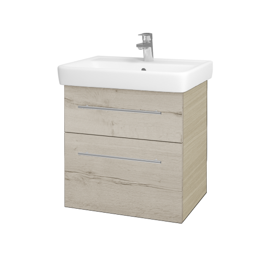 Waschtischunterschrank NEXT SZZ2 60 (Waschtisch Q)  - D04 Eiche - Griff T02 - D28 Alberta