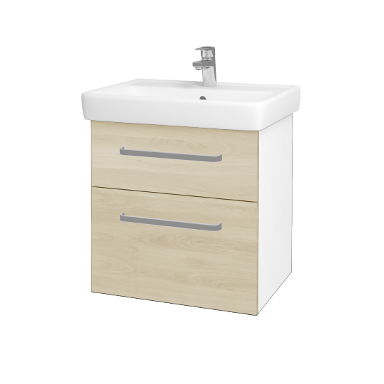 Badezimmerschrank NEXT SZZ2 60  - N01 Weiß Hochglanz - Griffes T01 - D24 Ohio
