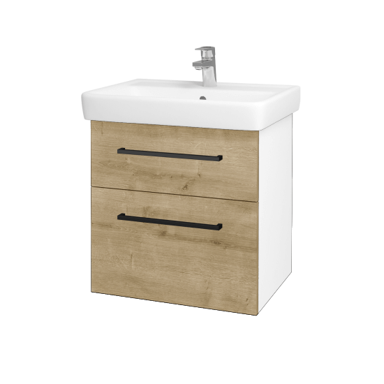 Badezimmerschrank NEXT SZZ2 60  - N01 Weiß Hochglanz - Griffes T06 - D09 Arlington