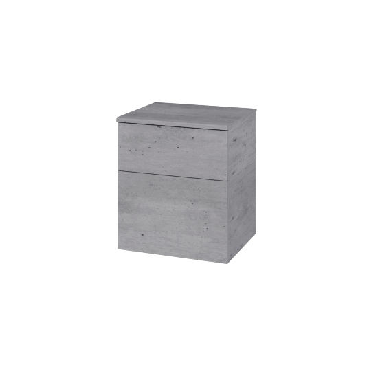 Niedriger Schrank mit Wäschekorb UNI SNZ2K  50  - D01 Beton - Griffes T00 - D01 Beton