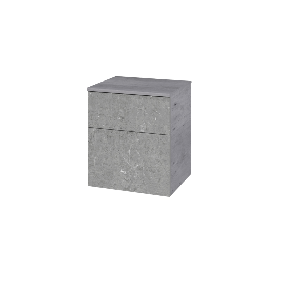 Niedriger Schrank mit Wäschekorb UNI SNZ2K  50  - D01 Beton - Griffes T00 - D20 Galaxy