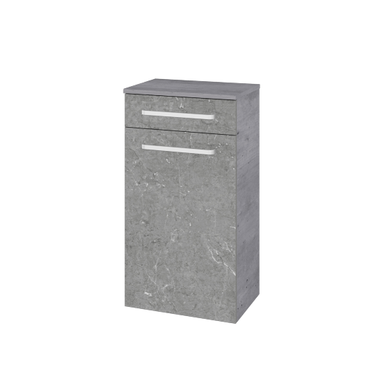 Niedriger Schrank mit Wäschekorb UNI SNDKZ 50  - D01 Beton - Griffes T01 - D20 Galaxy