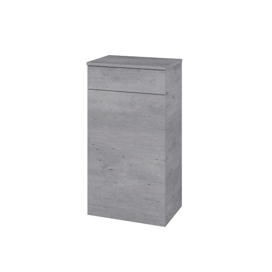 Niedriger Schrank mit Wäschekorb UNI SNDKZ 50  - D01 Beton - Griffes T00 - D01 Beton