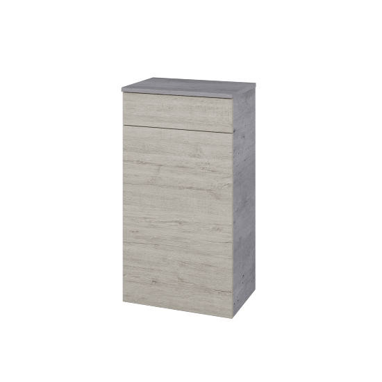 Niedriger Schrank mit Wäschekorb UNI SNDKZ 50  - D01 Beton - Griffes T00 - D05 Oregon