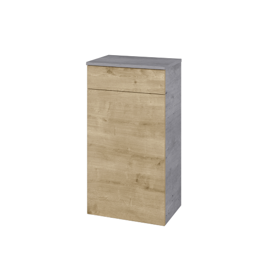 Niedriger Schrank mit Wäschekorb UNI SNDKZ 50  - D01 Beton - Griffes T00 - D09 Arlington