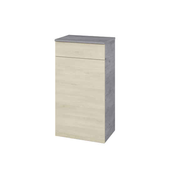 Niedriger Schrank mit Wäschekorb UNI SNDKZ 50  - D01 Beton - Griffes T00 - D24 Ohio