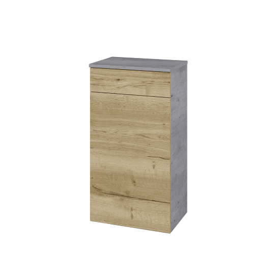 Niedriger Schrank mit Wäschekorb UNI SNDKZ 50  - D01 Beton - Griffes T00 - D26 Ontario