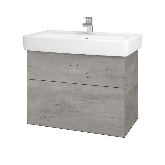 Waschtischunterschrank NEXT SZZ2 80 (Waschtisch Q)  - D01 Beton - Griffes T00 - D01 Beton