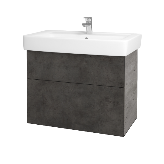 Waschtischunterschrank NEXT SZZ2 80 (Waschtisch Q)  - D01 Beton - Grifflose Ausführung T00 (ohne Bohrungen für Griffe) - D16 Dark Beton