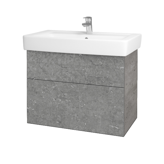 Waschtischunterschrank NEXT SZZ2 80 (Waschtisch Q)  - D01 Beton - Griffes T00 - D20 Galaxy