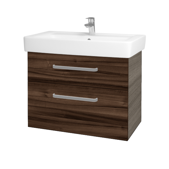 Badezimmerschrank NEXT SZZ2 80  - D03 Cafe - Griffes T01 - D06 Nussbaum