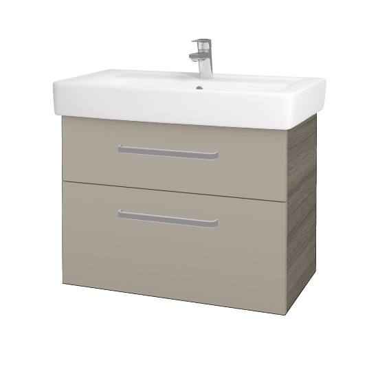 Badezimmerschrank NEXT SZZ2 80  - D03 Cafe - Griffes T01 - M05 Beige Lack Matt