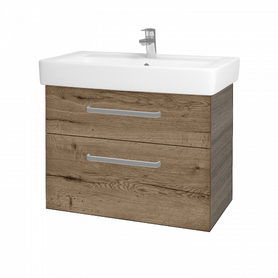 Badezimmerschrank NEXT SZZ2 80  - D03 Cafe - Griffes T01 - D21 Tobacco