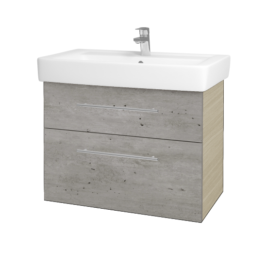 Waschtischunterschrank NEXT SZZ2 80 (Waschtisch Q)  - D04 Eiche - Griff T02 - D01 Beton