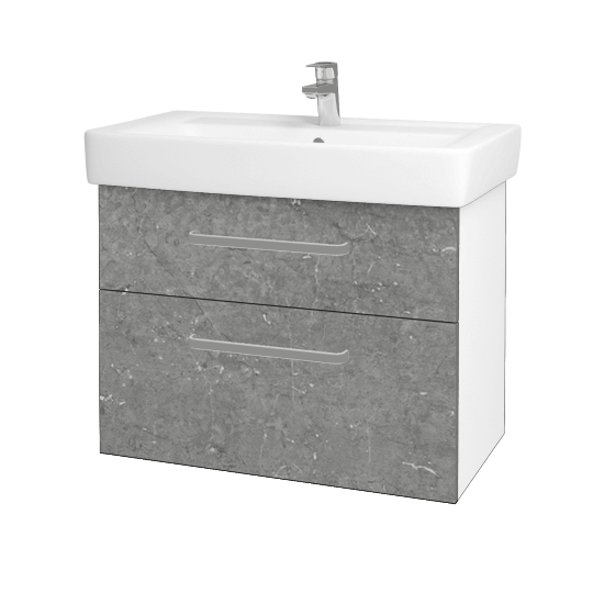 Badezimmerschrank NEXT SZZ2 80  - N01 Weiß Hochglanz - Griffes T01 - D20 Galaxy
