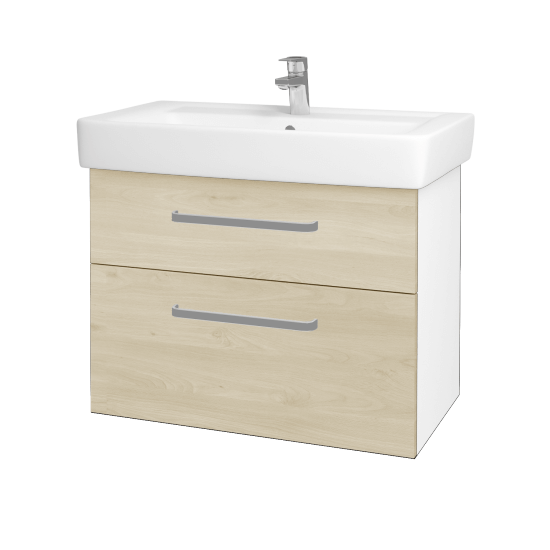 Badezimmerschrank NEXT SZZ2 80  - N01 Weiß Hochglanz - Griffes T01 - D24 Ohio