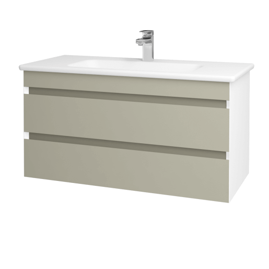 Badezimmerschrank JESTY SZZ2 100  - L01 Weiß Lack Hochglanz - L04 Taupe Lack Hochglanz