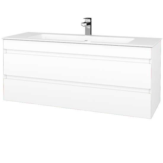 Koupelnová skříňka MAJESTY SZZ2 120  - L01 Bílá vysoký lesk - M01 Bílá mat